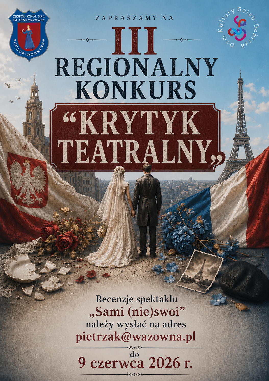 Plakat promujący III Regionalny Konkurs - "Krytyk Teatralny"